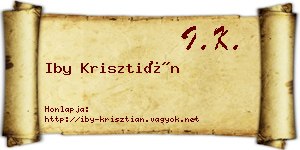 Iby Krisztián névjegykártya
